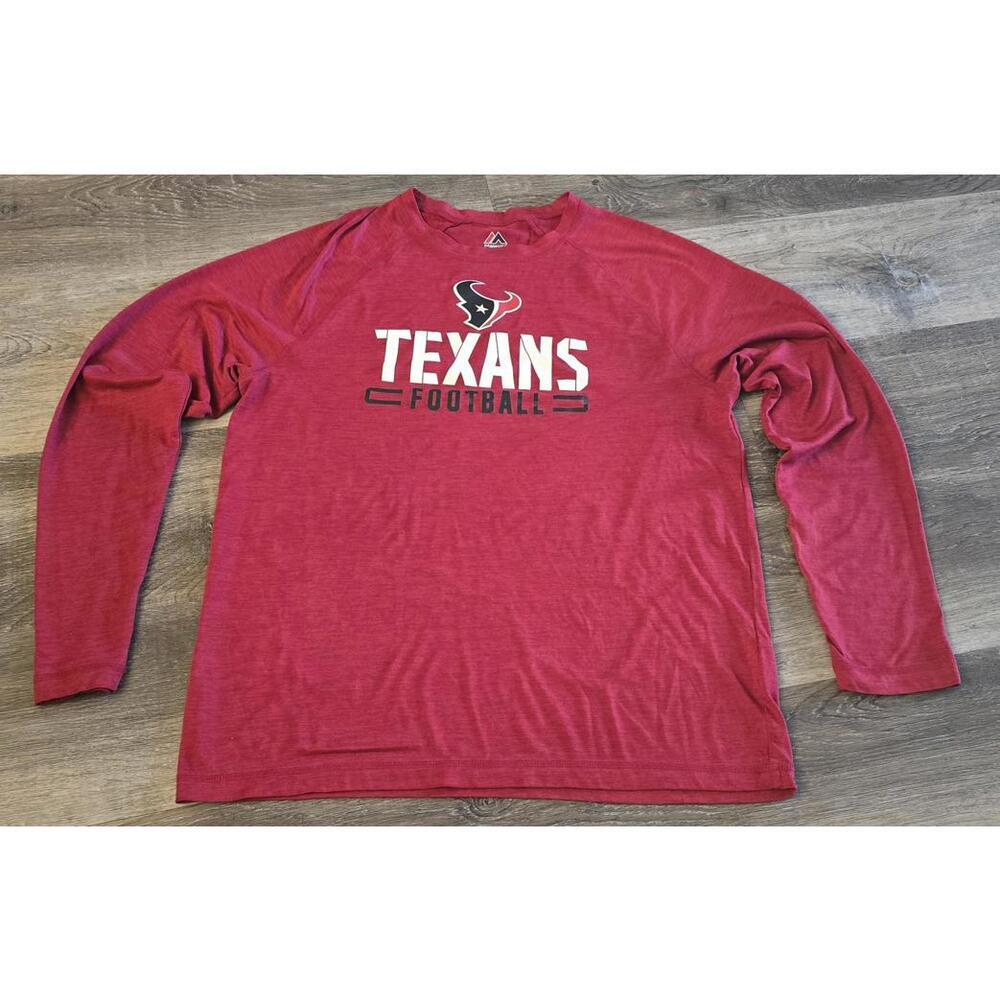 Majestic Men's Texans Football long-sleeve, Medium